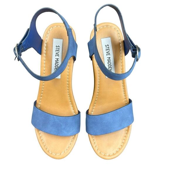 MADDEN GIRL Blue Women's Liftt Heeled Sandals Size 6.5 - Picture 4 of 17